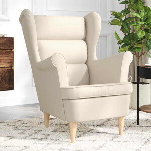 vidaXL Fauteuil 74x84x100 cm linnen wit