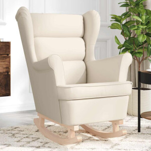 vidaXL Schommelstoel 74x90x102 cm stof crèmekleurig