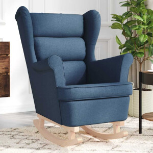 vidaXL Schommelstoel 74x90x102 cm stof blauw