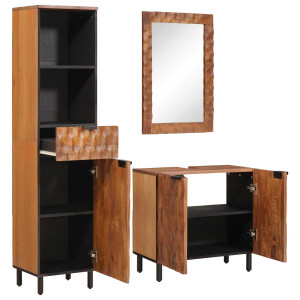 vidaXL Badkamer Sets 3 pcs Acacia Bruin Winish Massief Mango Hout