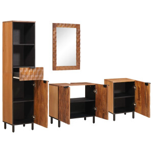 vidaXL Badkamer Sets 4 pcs Acacia Bruin Winish Massief Mango Hout