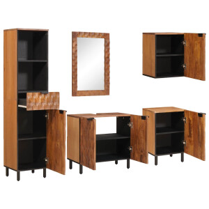 vidaXL Badkamer Sets 5 pcs Acacia Bruin Winish Massief Mango Hout