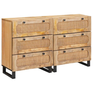 vidaXL Dressoir 2 pcs Bruin 60 x 33 x 75 cm Massief Mango Hout