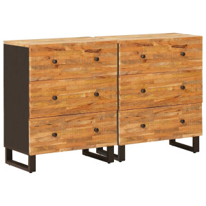 vidaXL Dressoir 2 pcs Bruin 60 x 33 x 75 cm Massief Mango Hout