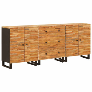 vidaXL Dressoir 3 pcs Bruin 60 x 33 x 75 cm Massief Mango Hout
