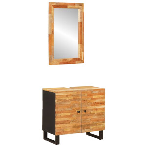 vidaXL Badkamer Sets met opslag 2 pcs Naturel Massief Mango Hout