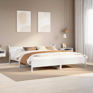vidaXL Bedframe zonder matras massief grenenhout wit 200x200 cm