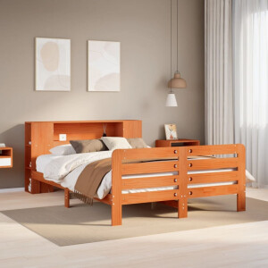 vidaXL Bedframe zonder matras massief grenenhout wasbruin 150x200 cm