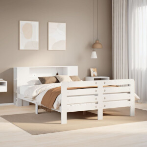 vidaXL Bedframe zonder matras massief grenenhout wit 160x200 cm
