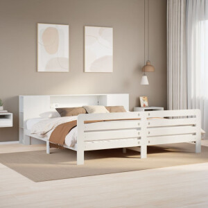 vidaXL Bedframe zonder matras massief grenenhout wit 200x200 cm