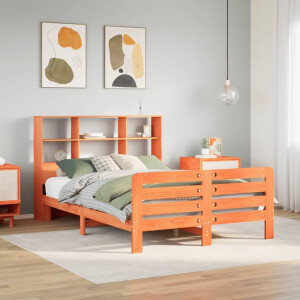 vidaXL Bedframe zonder matras massief grenenhout wasbruin 150x200 cm
