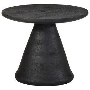 vidaXL Bijzettafel Ø50x40 cm massief mangohout zwart