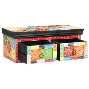 vidaXL TV-kast met lade Multikleur 60 x 30 x 24 cm Massief mangohout