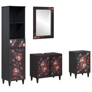 vidaXL Badkamerkastenset met lade met opslag 4 pcs Massief Mango Hout
