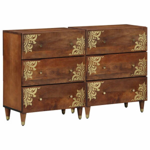 vidaXL Dressoir 2 pcs Honingbruin 60 x 33 x 75 cm Massief Mango Hout