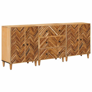 vidaXL Opslagkasten 3 pcs Bruin 60 x 33,5 x 75 cm Massief Mango Hout