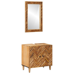 vidaXL Badkamerkastenset Wandgemonteerd 2 pcs Massief Mango Hout