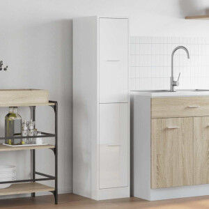 vidaXL Apothekerskast 30x41x144,5 cm bewerkt hout hoogglans wit