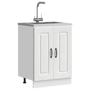 vidaXL Spoelbakonderkast Kalmar 60x46x81,5 cm bewerkt hout wit