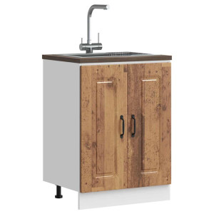 vidaXL Spoelbakonderkast Kalmar 60x46x81,5 cm bewerkt hout oud hout
