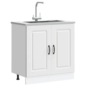 vidaXL Spoelbakonderkast Kalmar 80x46x81,5 cm bewerkt hout wit