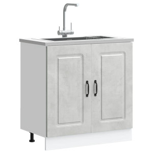 vidaXL Spoelbakonderkast Kalmar 80x46x81,5 cm bewerkt hout betongrijs