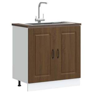vidaXL Spoelbakonderkast Kalmar 80x46x81,5 cm hout bruin eikenkleurig