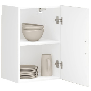 vidaXL Keukenwandkast Lucca bewerkt hout hoogglans wit