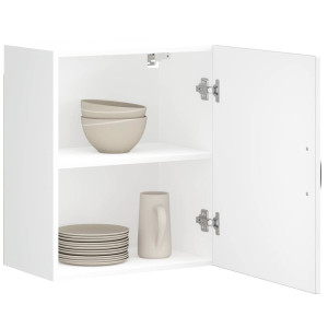 vidaXL Keukenwandkast Lucca bewerkt hout hoogglans wit