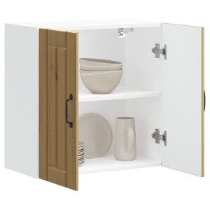 vidaXL Keukenwandkast Lucca bewerkt hout artisanaal eikenkleur