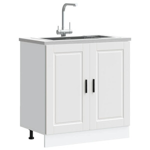 vidaXL Spoelbakonderkast Porto 80x46x81,5 cm bewerkt hout wit