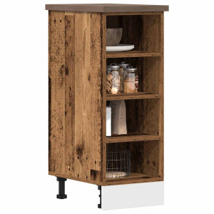 vidaXL Onderkast Riga 30x44,5x81,5 cm bewerkt hout oud houtkleurig