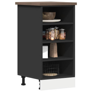 vidaXL Onderkast Riga 40x44,5x81,5 cm bewerkt hout zwart