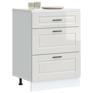 vidaXL Keuken onderkast Porto bewerkt hout hoogglans wit