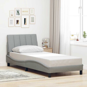 vidaXL Bedframe zonder matras "Hanko" 90x190 cm stof lichtgrijs
