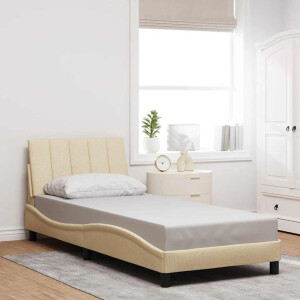 vidaXL Bedframe zonder matras "Hanko" 90x190 cm stof crèmekleurig