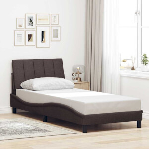 vidaXL Bedframe zonder matras "Hanko" 90x200 cm stof donkerbruin