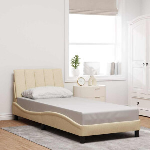 vidaXL Bedframe zonder matras "Hanko" 90x200 cm stof crèmekleurig