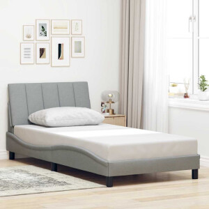 vidaXL Bedframe zonder matras "Hanko" 100x200 cm stof lichtgrijs