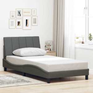 vidaXL Bedframe zonder matras "Hanko" 100x200 cm stof donkergrijs