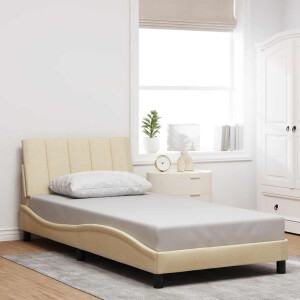 vidaXL Bedframe zonder matras "Hanko" 100x200 cm stof crèmekleurig