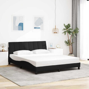 vidaXL Bedframe zonder matras "Hanko" stof zwart 160x200 cm