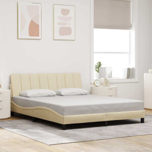 vidaXL Bedframe zonder matras "Hanko" stof crèmekleurig 160x200 cm