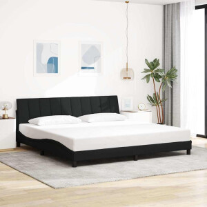 vidaXL Bedframe zonder matras "Hanko" stof zwart 200x200 cm