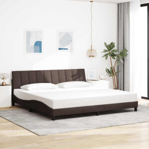 vidaXL Bedframe zonder matras "Hanko" stof donkerbruin 200x200 cm