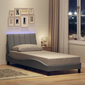 vidaXL Bedframe zonder matras "Hanko" 90x190 cm stof lichtgrijs