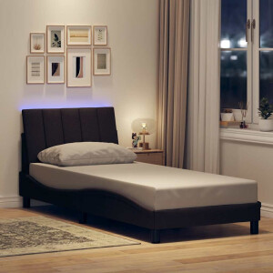 vidaXL Bedframe zonder matras "Hanko" 90x190 cm stof donkerbruin