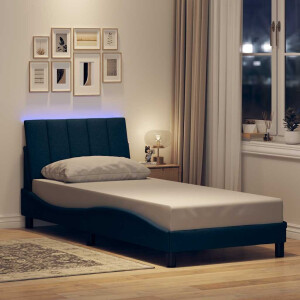vidaXL Bedframe zonder matras "Hanko" 90x200 cm stof blauw