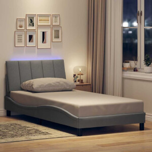 vidaXL Bedframe zonder matras "Hanko" 100x200 cm stof lichtgrijs