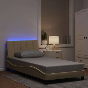 vidaXL Bedframe zonder matras "Hanko" 100x200 cm stof crèmekleurig